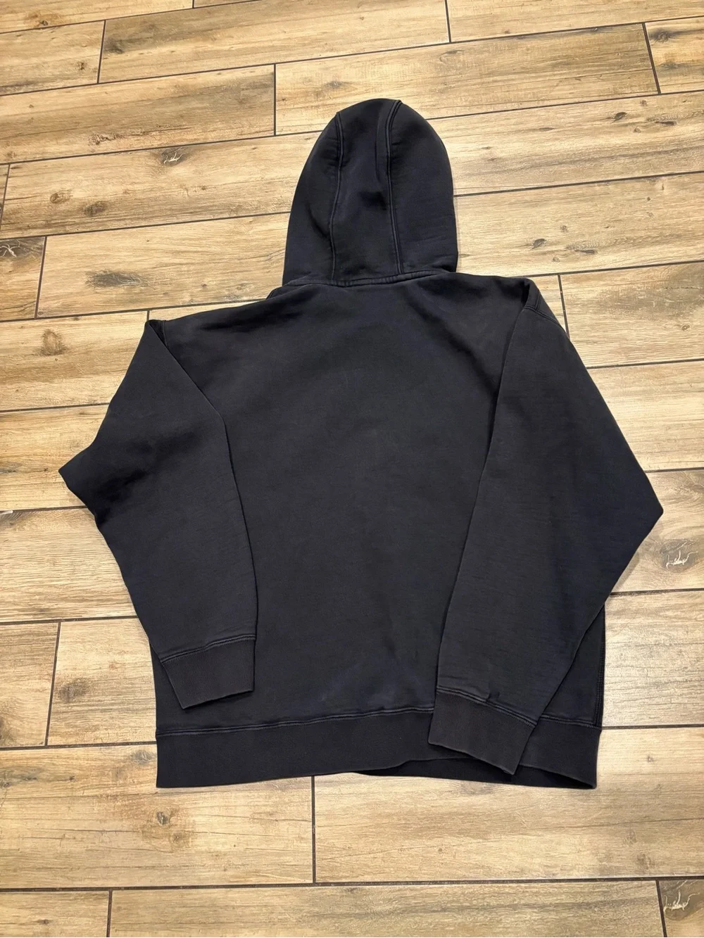 Vintage Y2K Nike Faded Black Heavyweight Hoodie Sweatshirt Size XL Boxy Fit